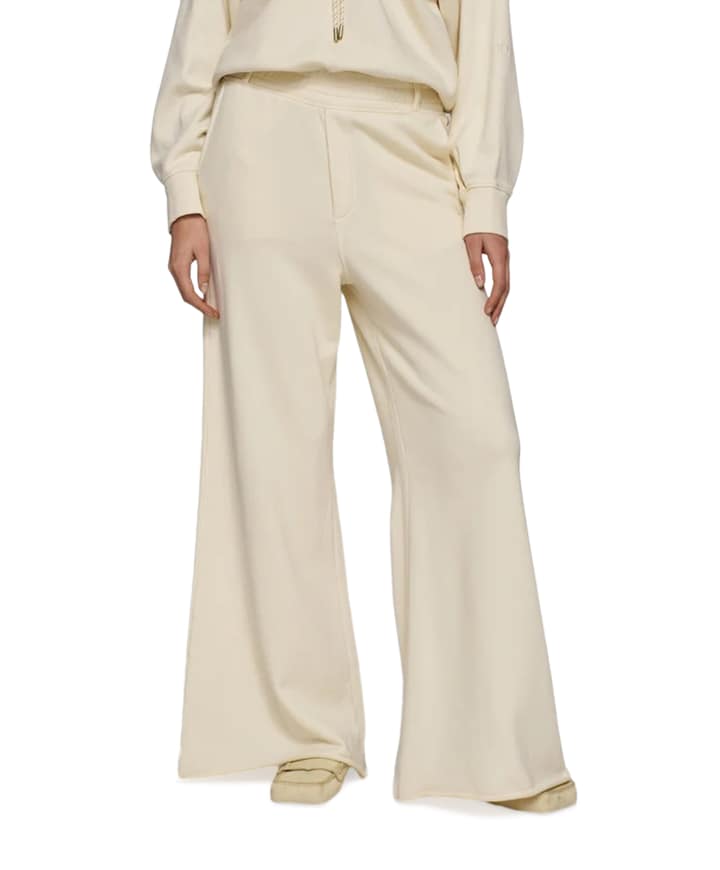 wide leg jogger dames broek ecru
