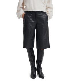Letho Leather Long Shorts dames korte broek zwart