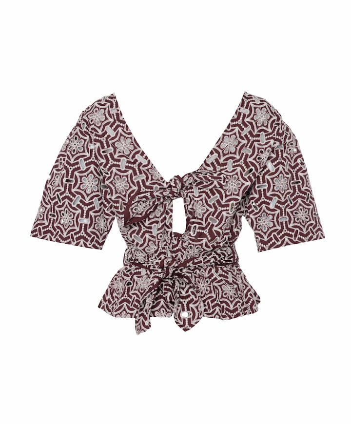 Dames blouse bordeaux