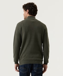 Heren trui met rits groen