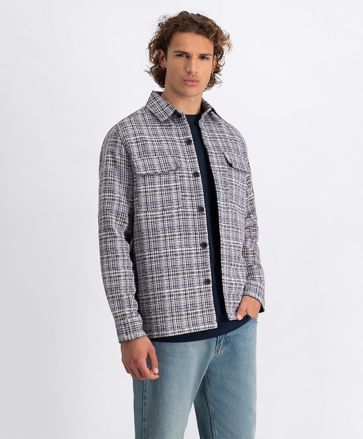 Heren overshirt blauw