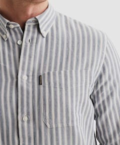 Heren overhemd lange mouw blauw