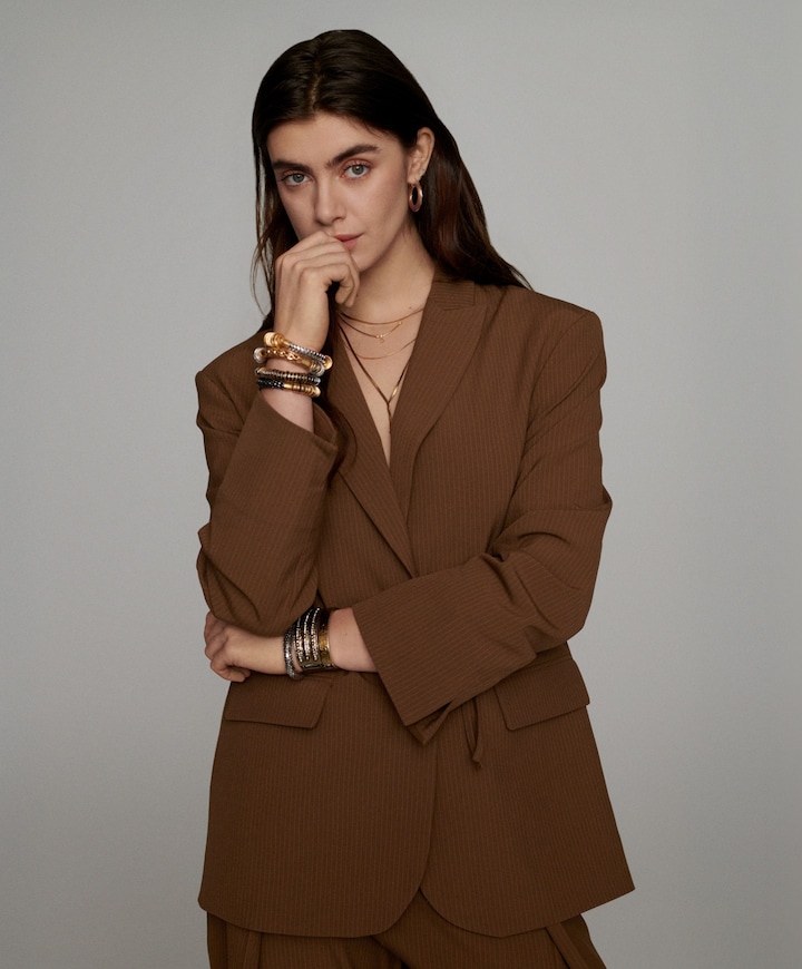 Dames blazer bruin
