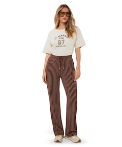 Modal striped dames broek bruin