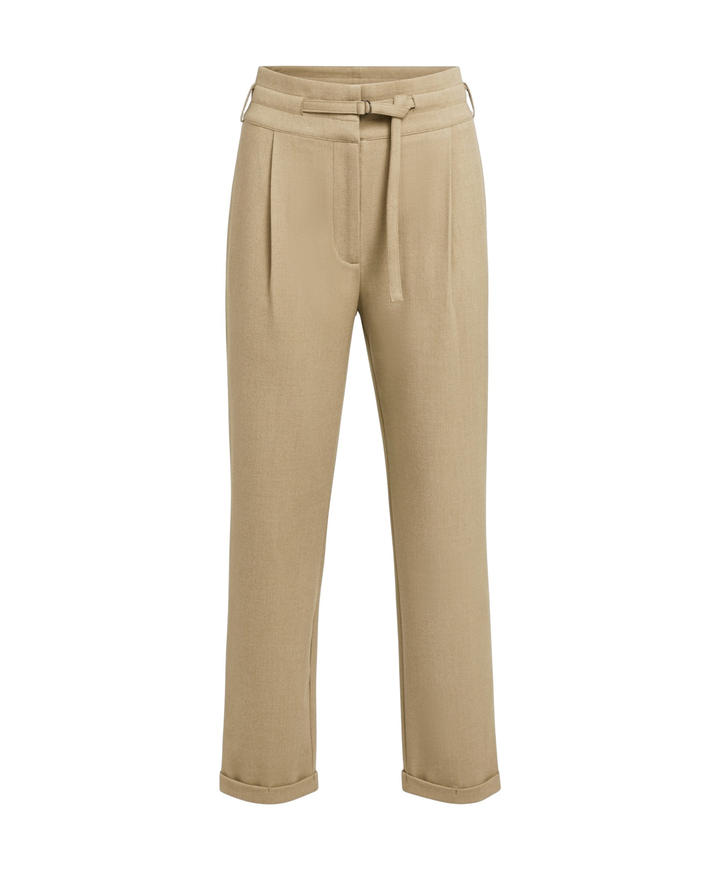 Zachte geweven dames broek beige