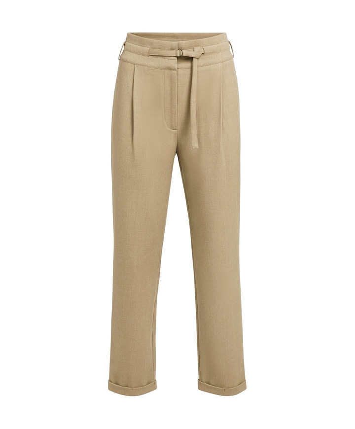 Zachte geweven dames broek beige