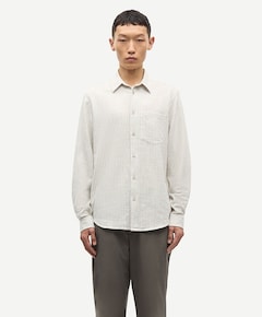 Heren overhemd lange mouw beige