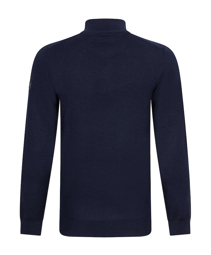 Heren trui met rits blauw