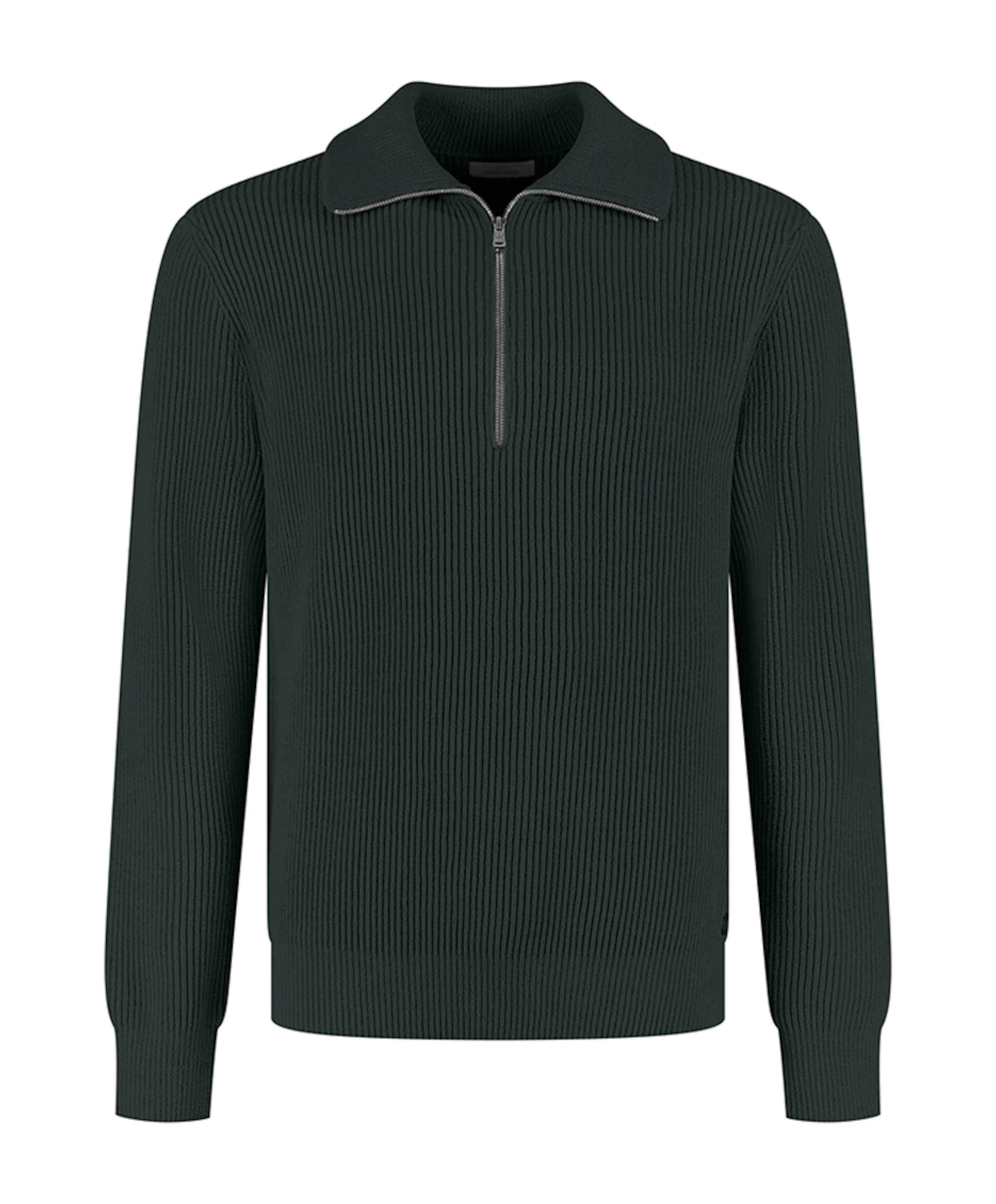 Heren trui met rits groen