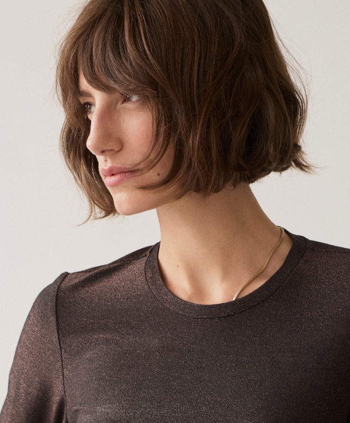 Dames longsleeve bruin