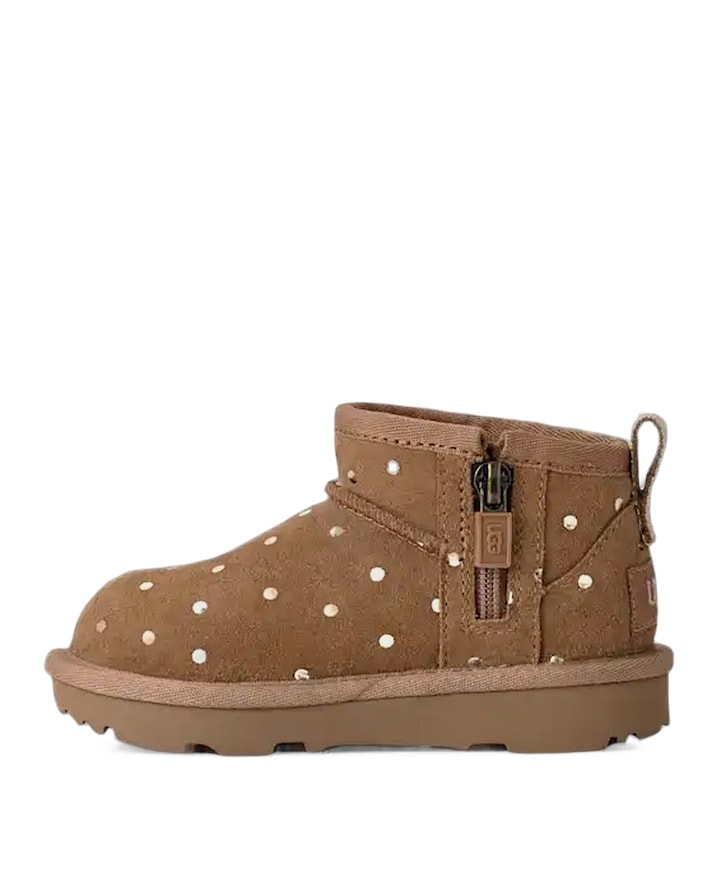 T CLASSIC ULTRA MINI SHINY DOTS meisjes enkellaarzen bruin