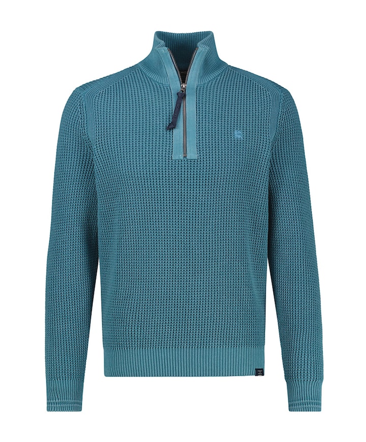 Heren trui met rits blauw