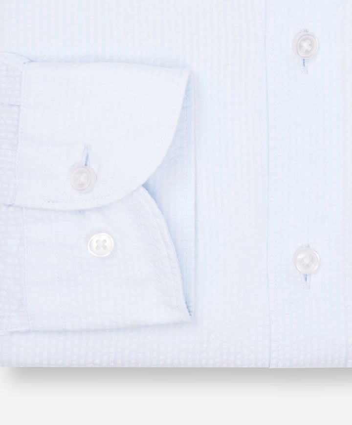 Heren overhemd lange mouw blauw