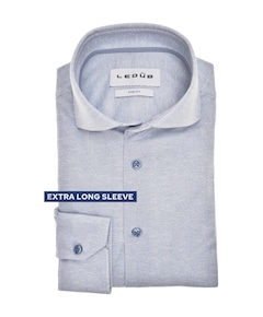 Heren overhemd lange mouw blauw