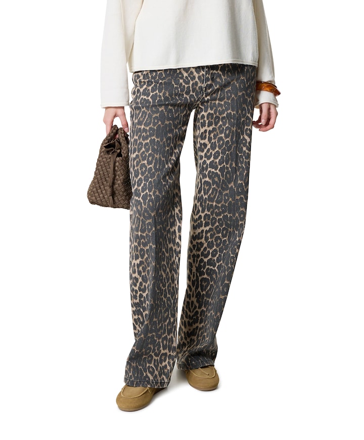 WIDE dames jeans beige