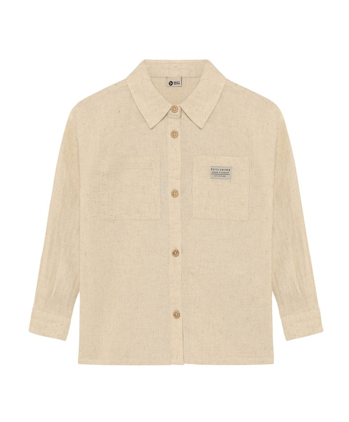 Jongens overhemd lange mouw beige