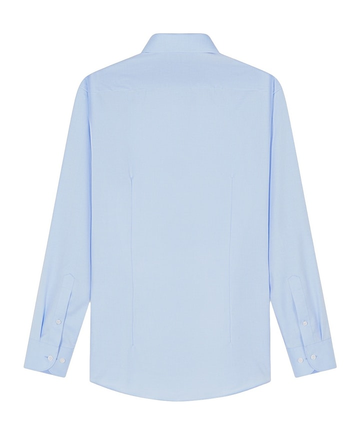 Heren overhemd lange mouw blauw