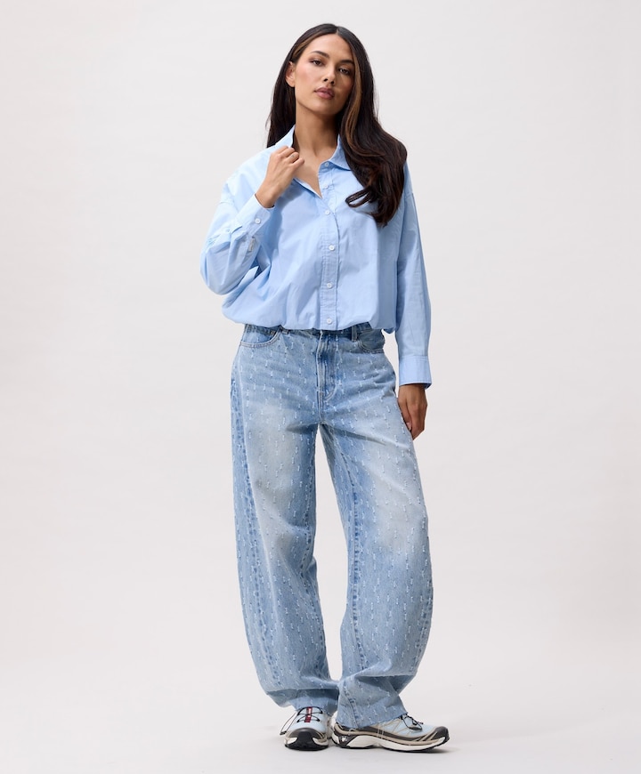 Dames blouse blauw
