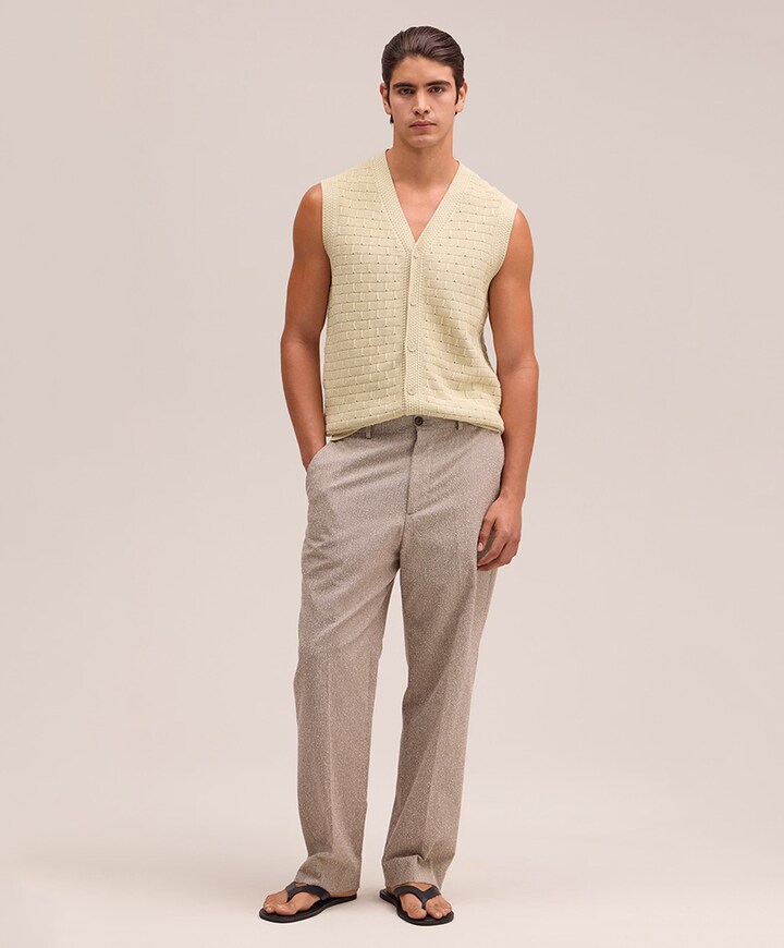 Heren gilet ecru