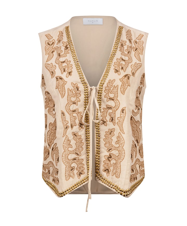 Dames gilet beige