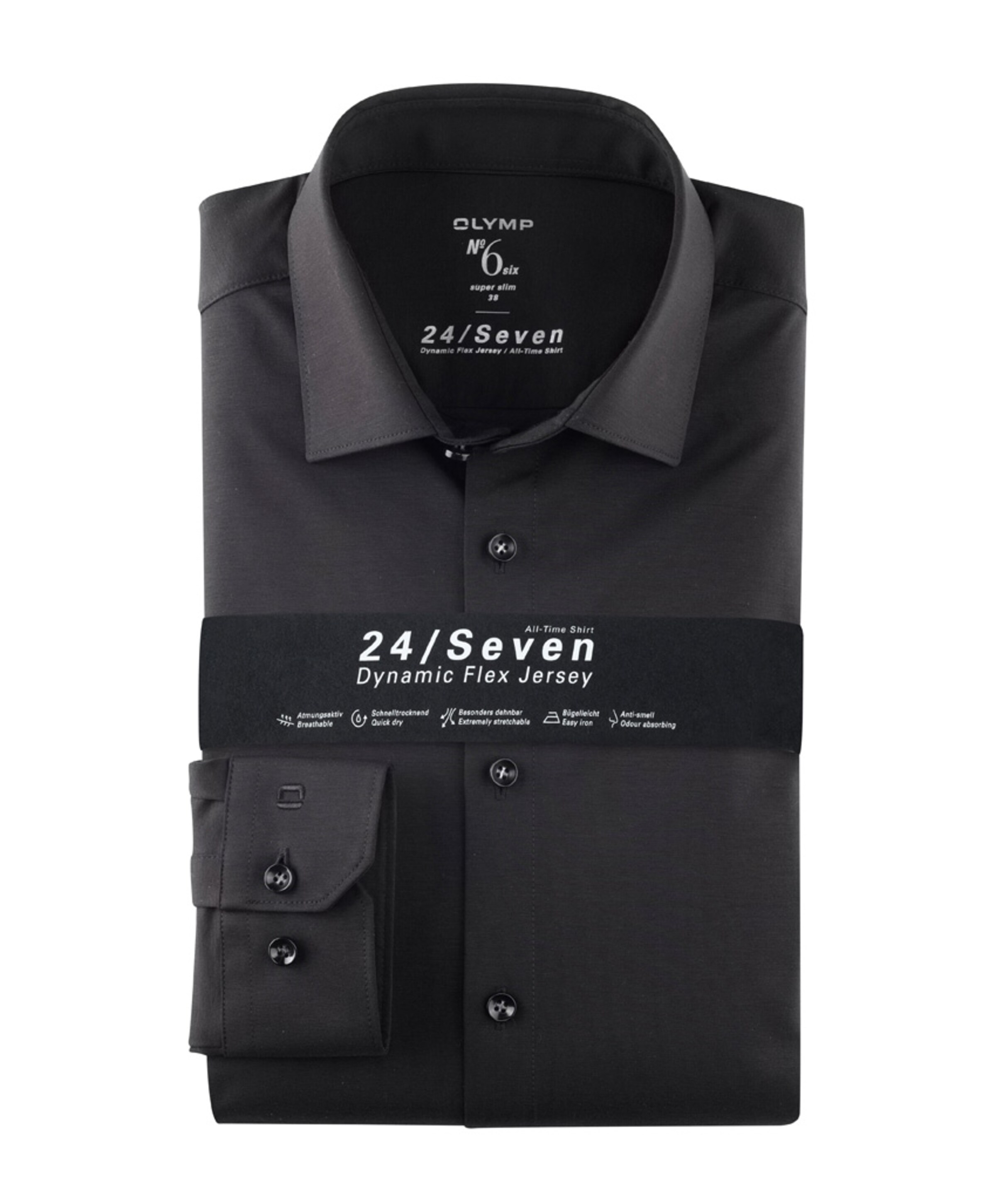 Heren overhemd lange mouw zwart