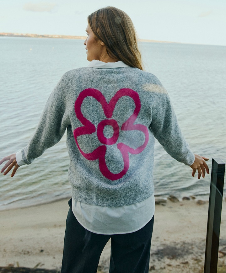 Dames vest grijs