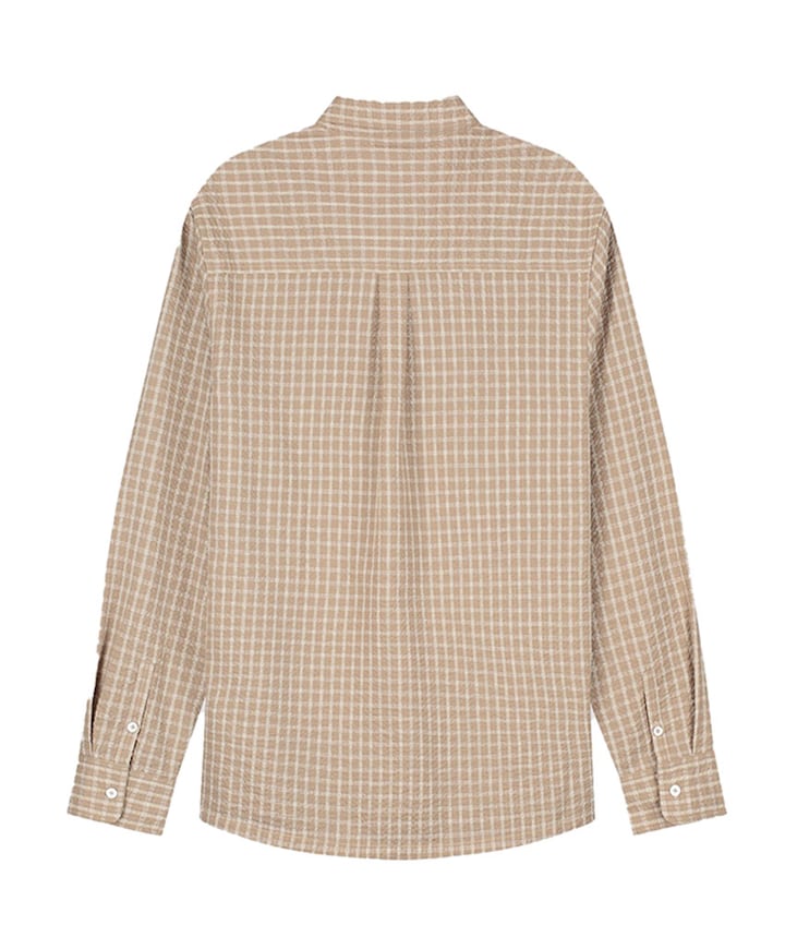 Heren overhemd lange mouw beige