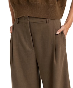 Geweven broek met rechte pijpen dames broek bruin
