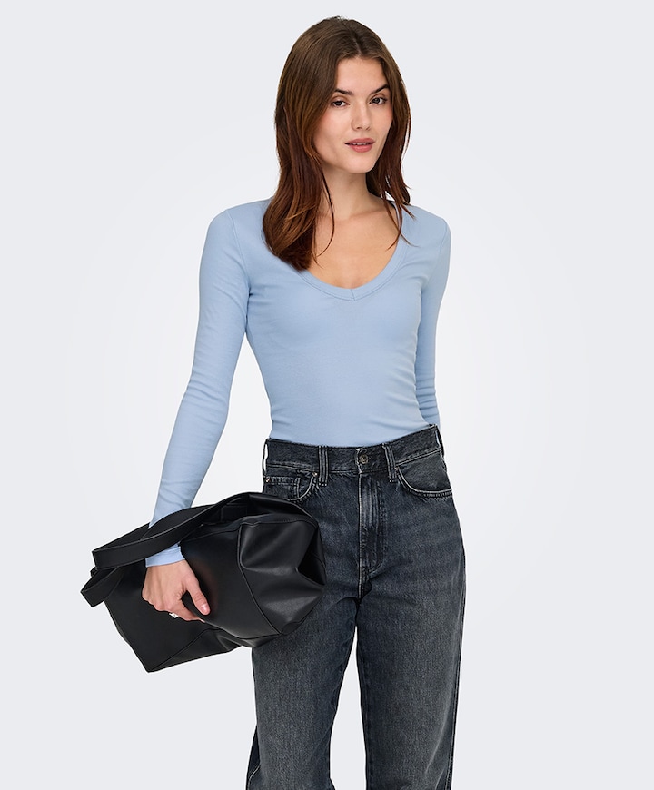 Dames longsleeve blauw