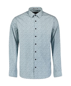 Heren overhemd lange mouw blauw