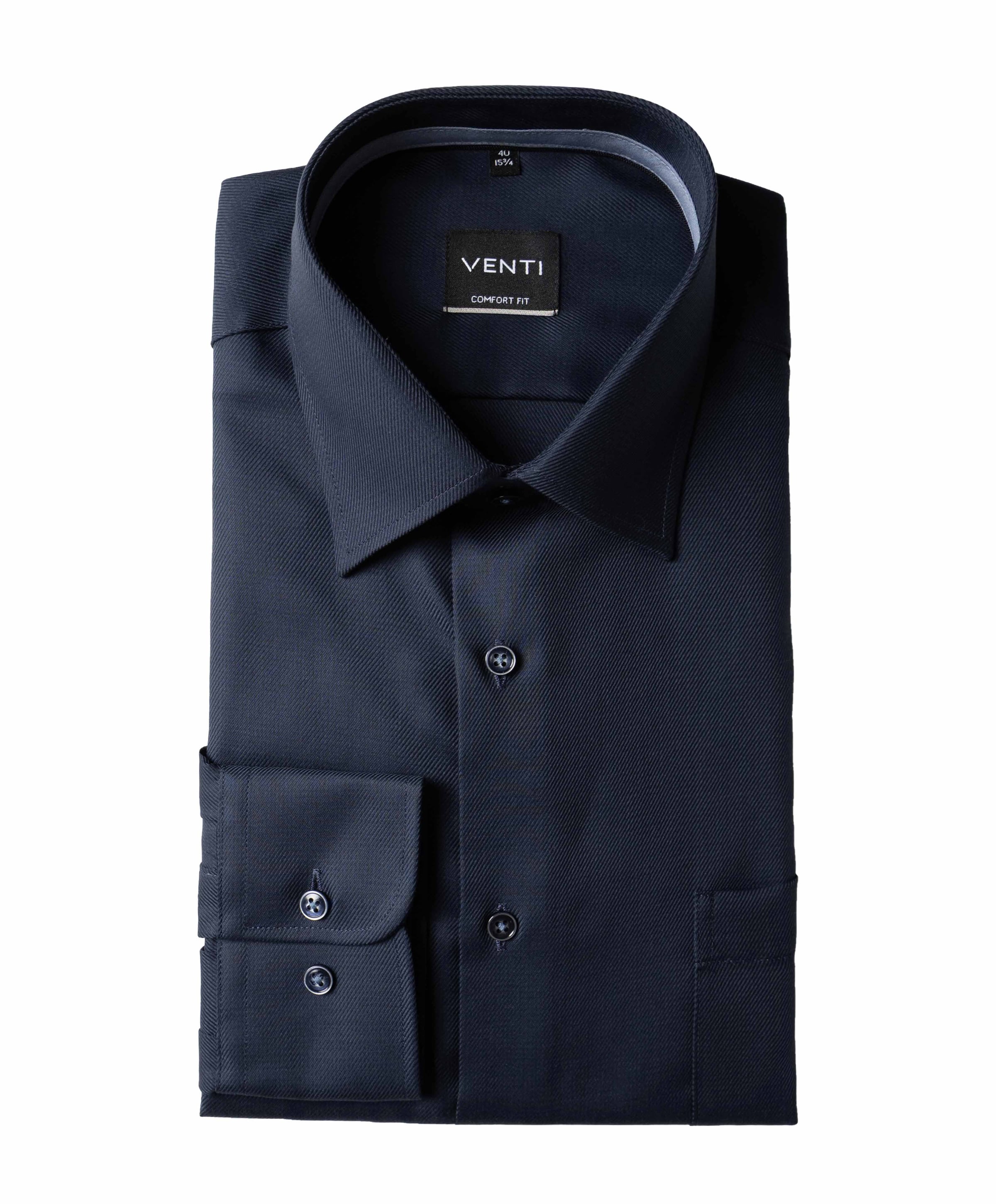 Heren overhemd lange mouw blauw