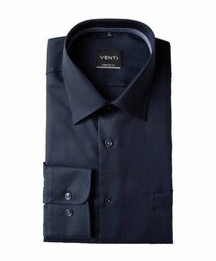 Heren overhemd lange mouw blauw
