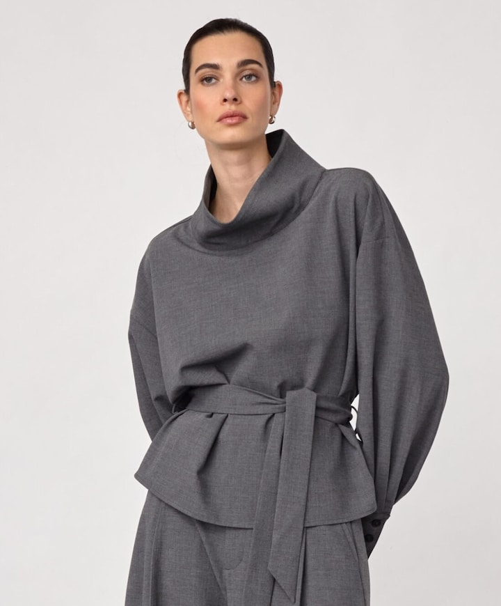 Dames blouse grijs