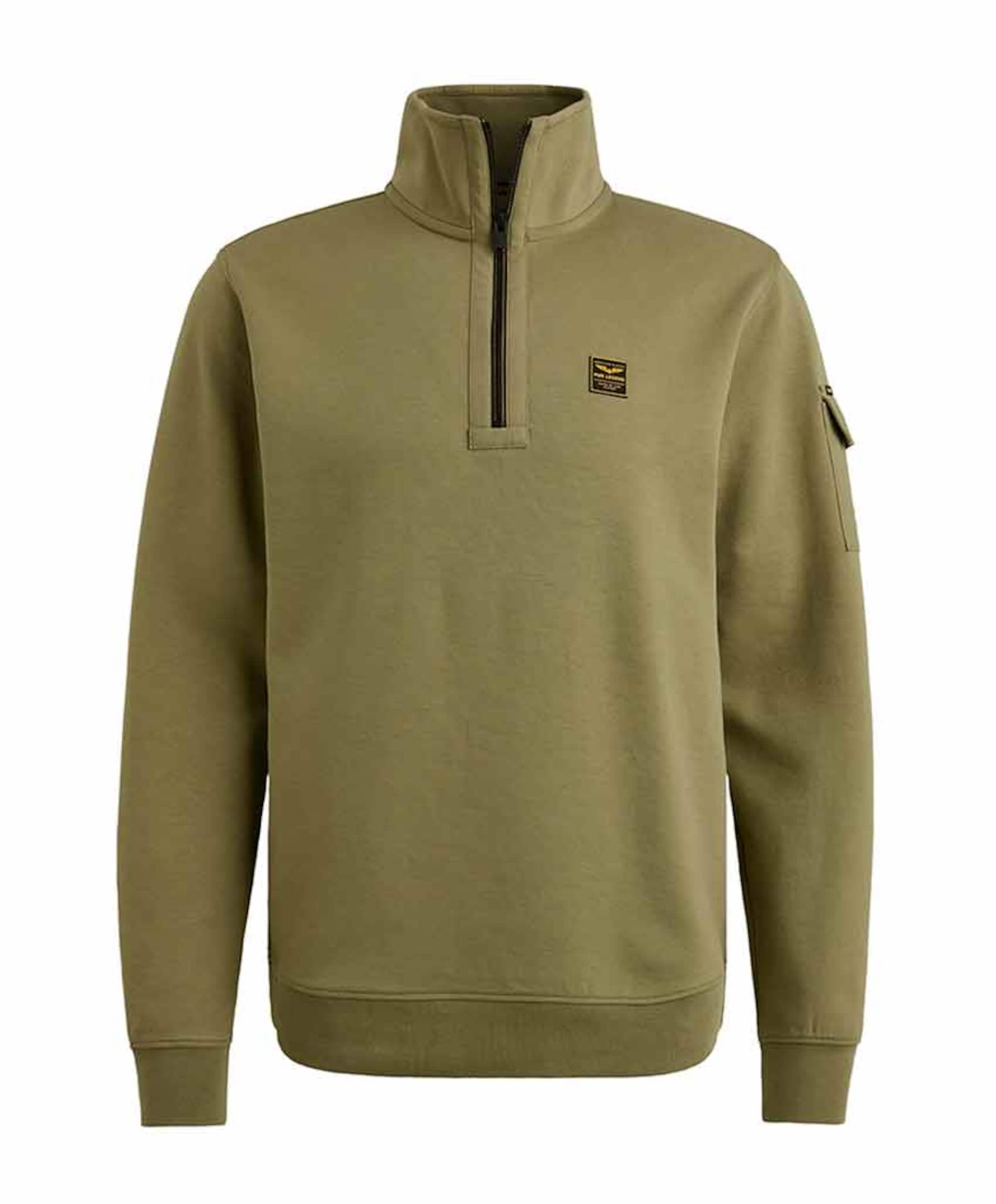 Heren trui met rits groen