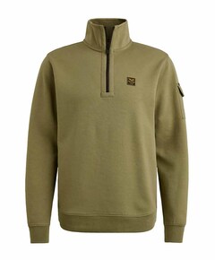 Heren trui met rits groen