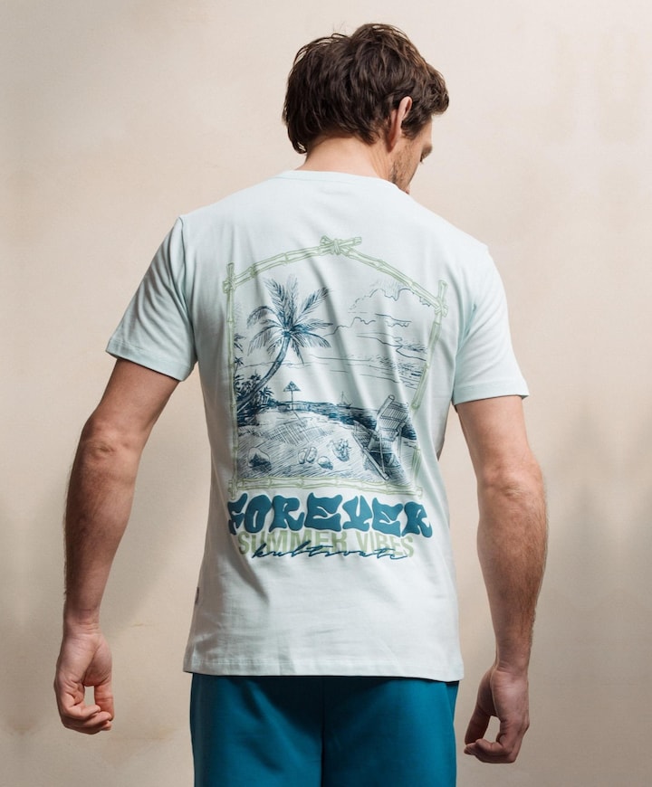 Heren T-shirt blauw