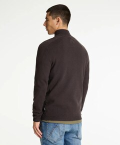Heren trui met rits bruin