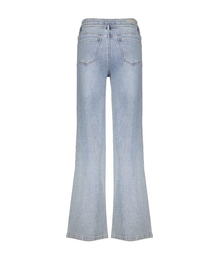 Wide stones dames jeans blauw