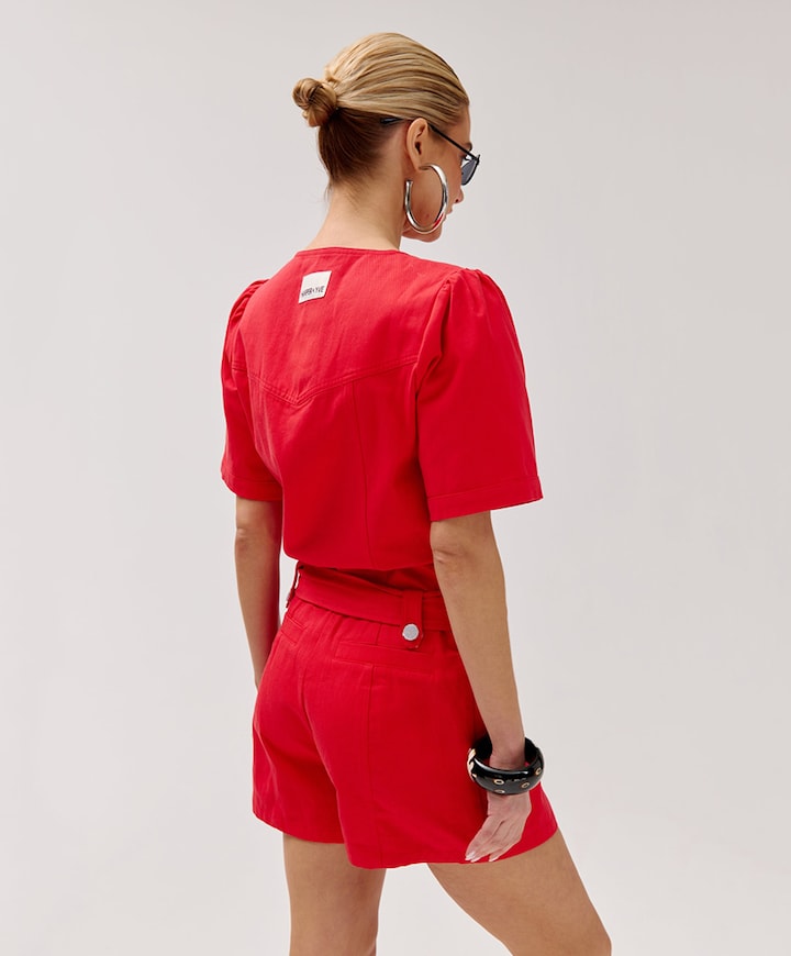 YAEL-JS dames jumpsuit rood