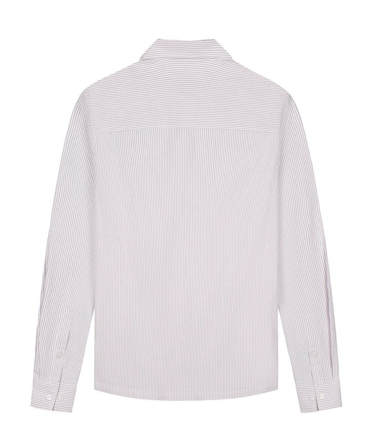 Heren overhemd lange mouw paars