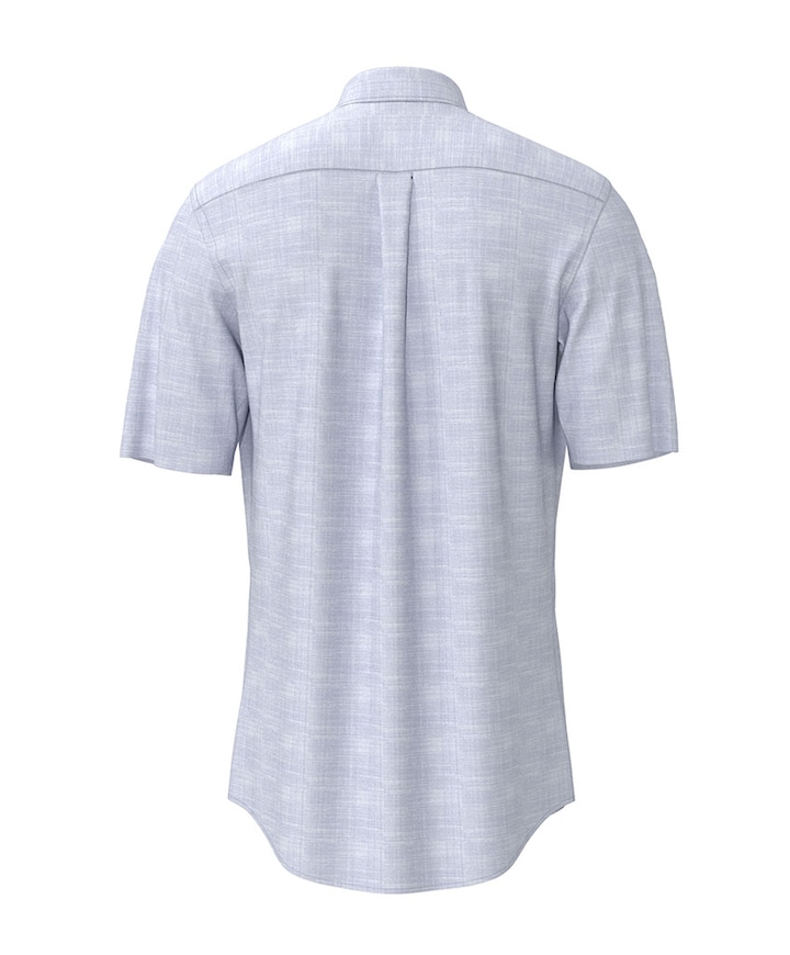 Heren overhemd korte mouw blauw