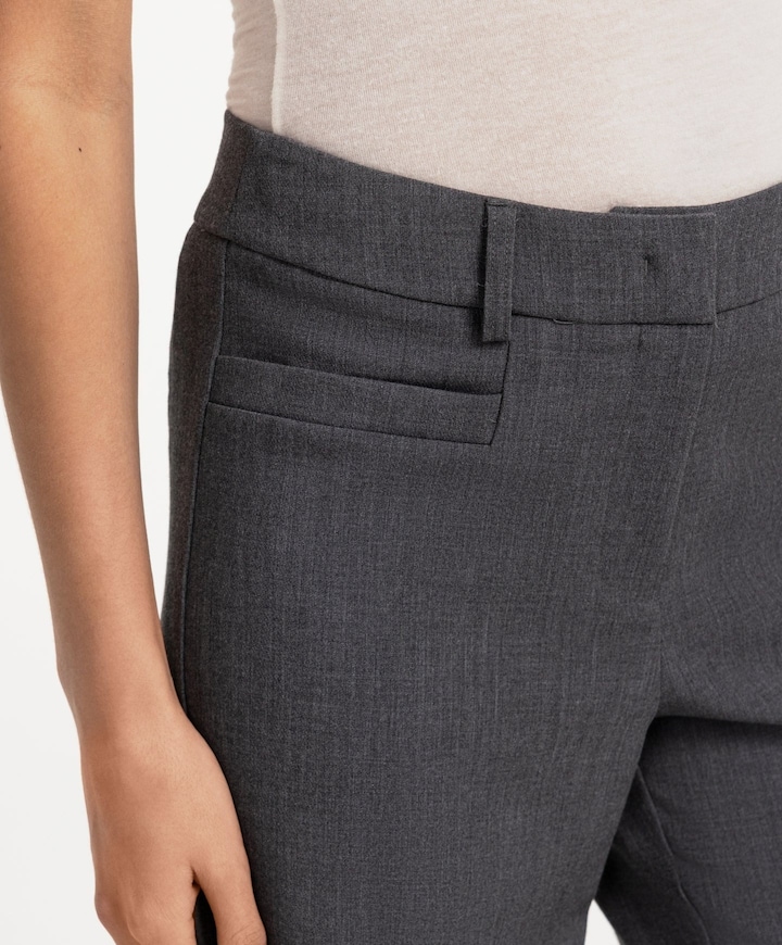 Geweven met rechte pijpen dames broek grijs