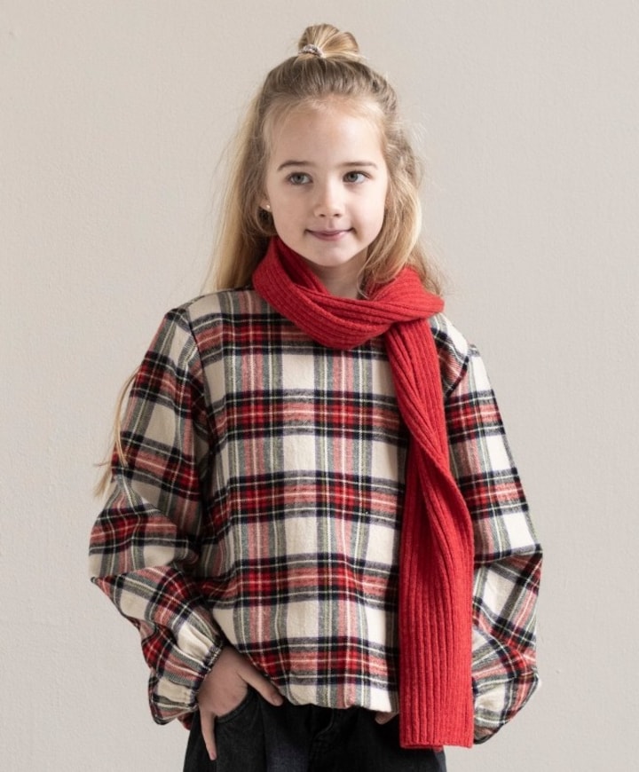 Meisjes blouse lange mouw rood