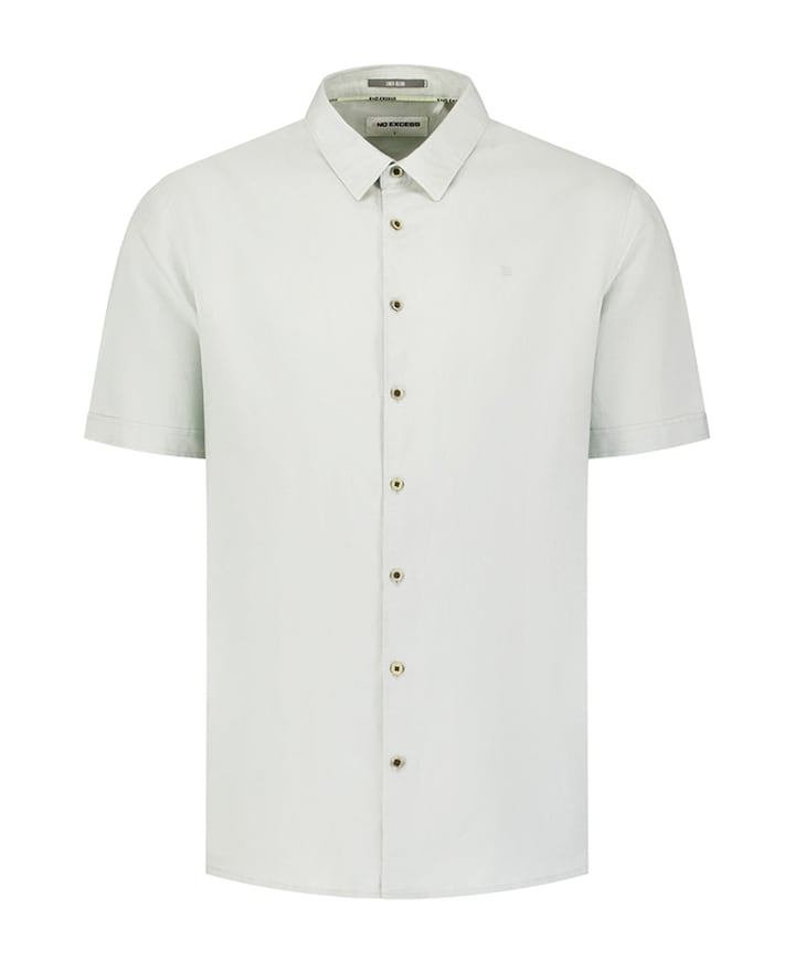 Heren overhemd korte mouw groen
