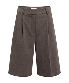 Geweven met hoge taille dames bermuda bruin