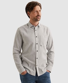 Heren overhemd lange mouw blauw