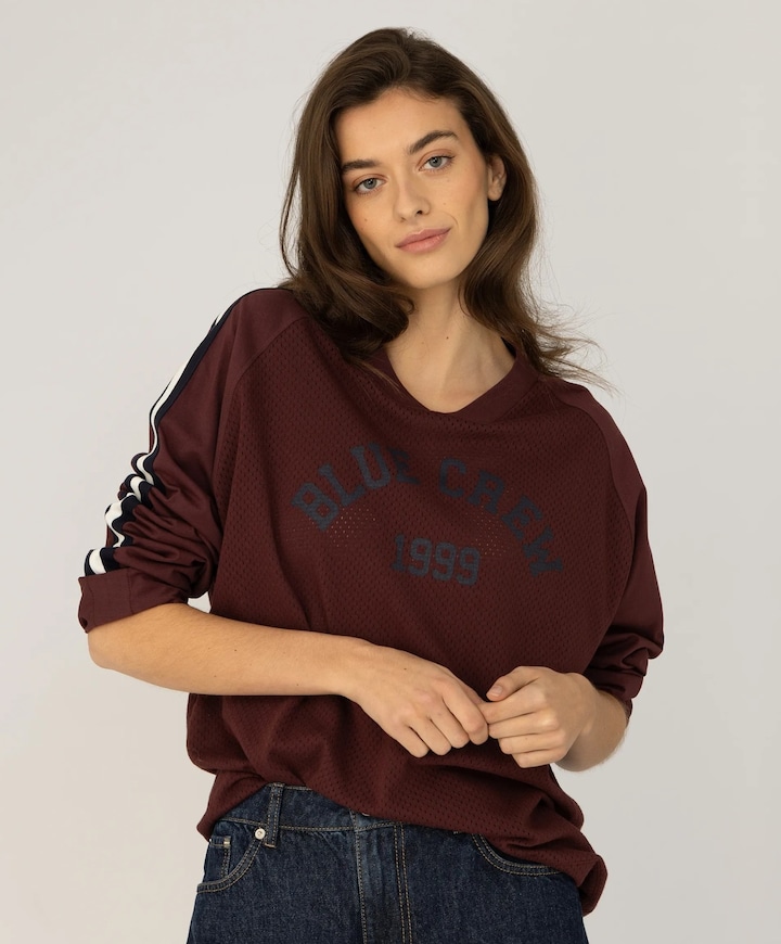 Dames longsleeve bordeaux