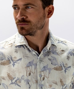 Heren overhemd lange mouw beige