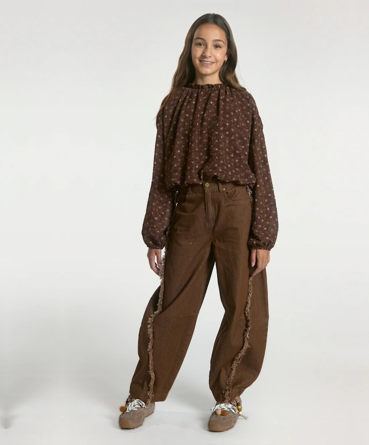QUINN FRINGE CO 599 G meisjes jeans bruin