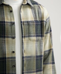 Heren overhemd lange mouw groen